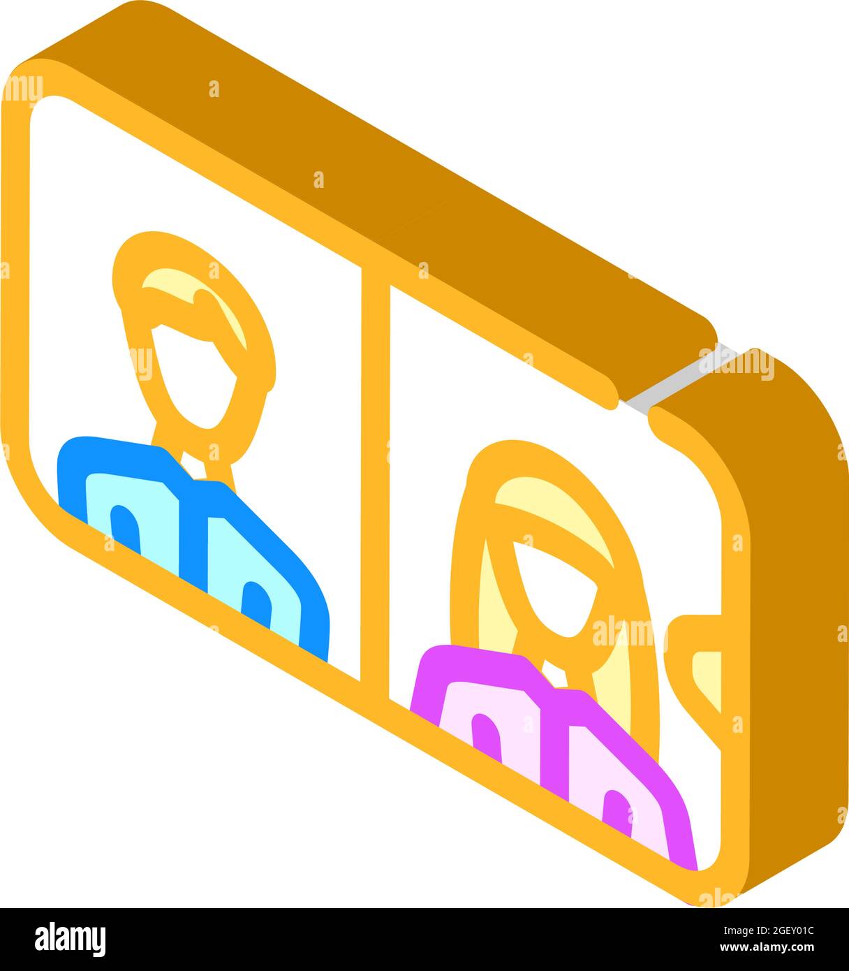 conference via mobile isometric icon vector illustration Stock Vector ...