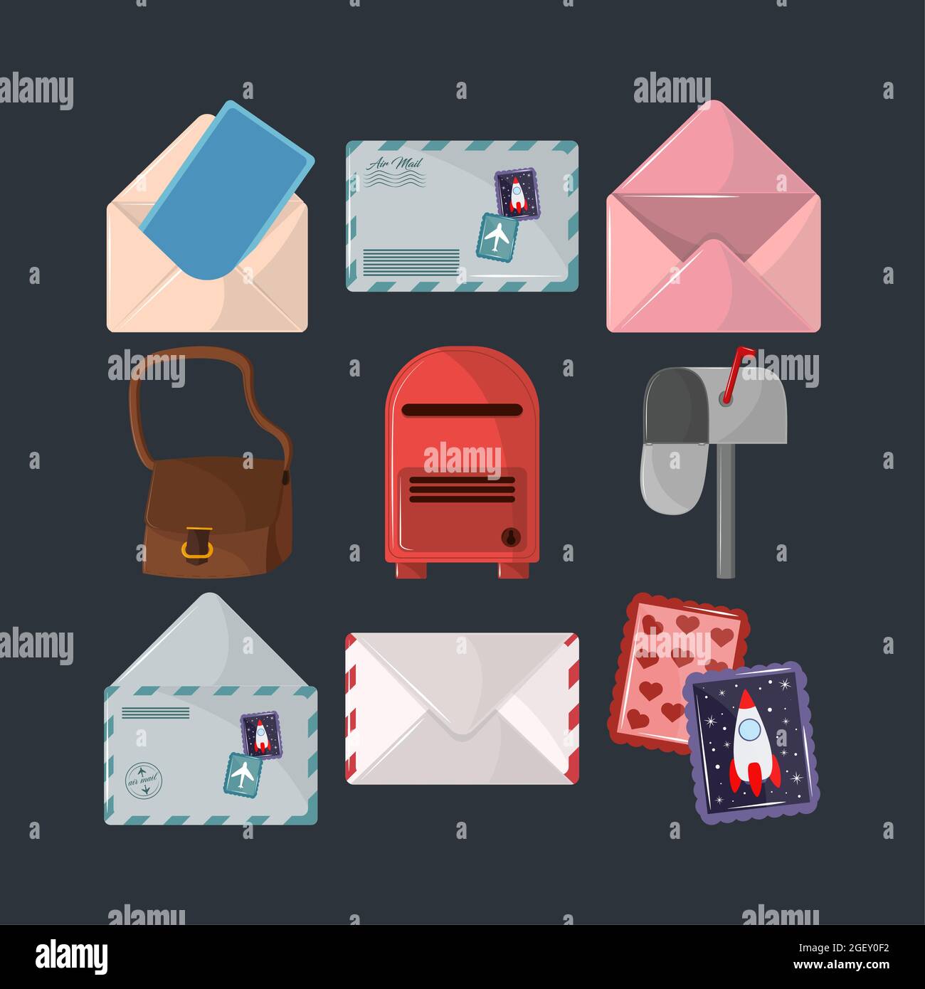 post office icons Stock Vector Image & Art - Alamy