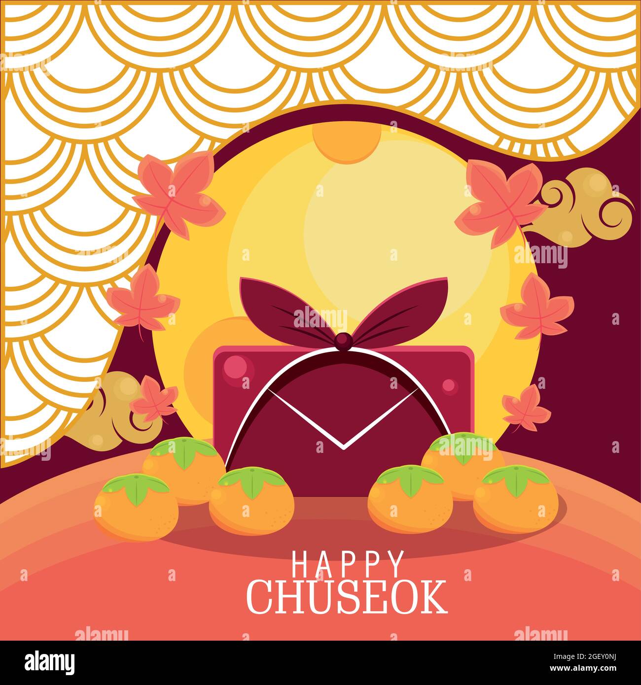 korean happy chuseok card Stock Vector