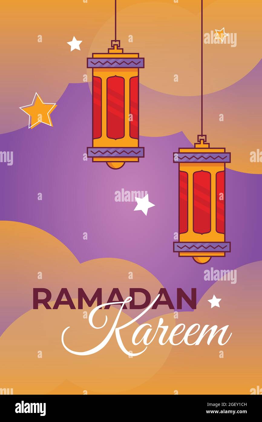 Ramadan kareem lantern vector poster Stock Vector Image & Art - Alamy