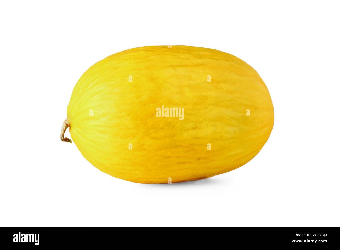 Ripe yellow melon close up isolated on white Stock Photo