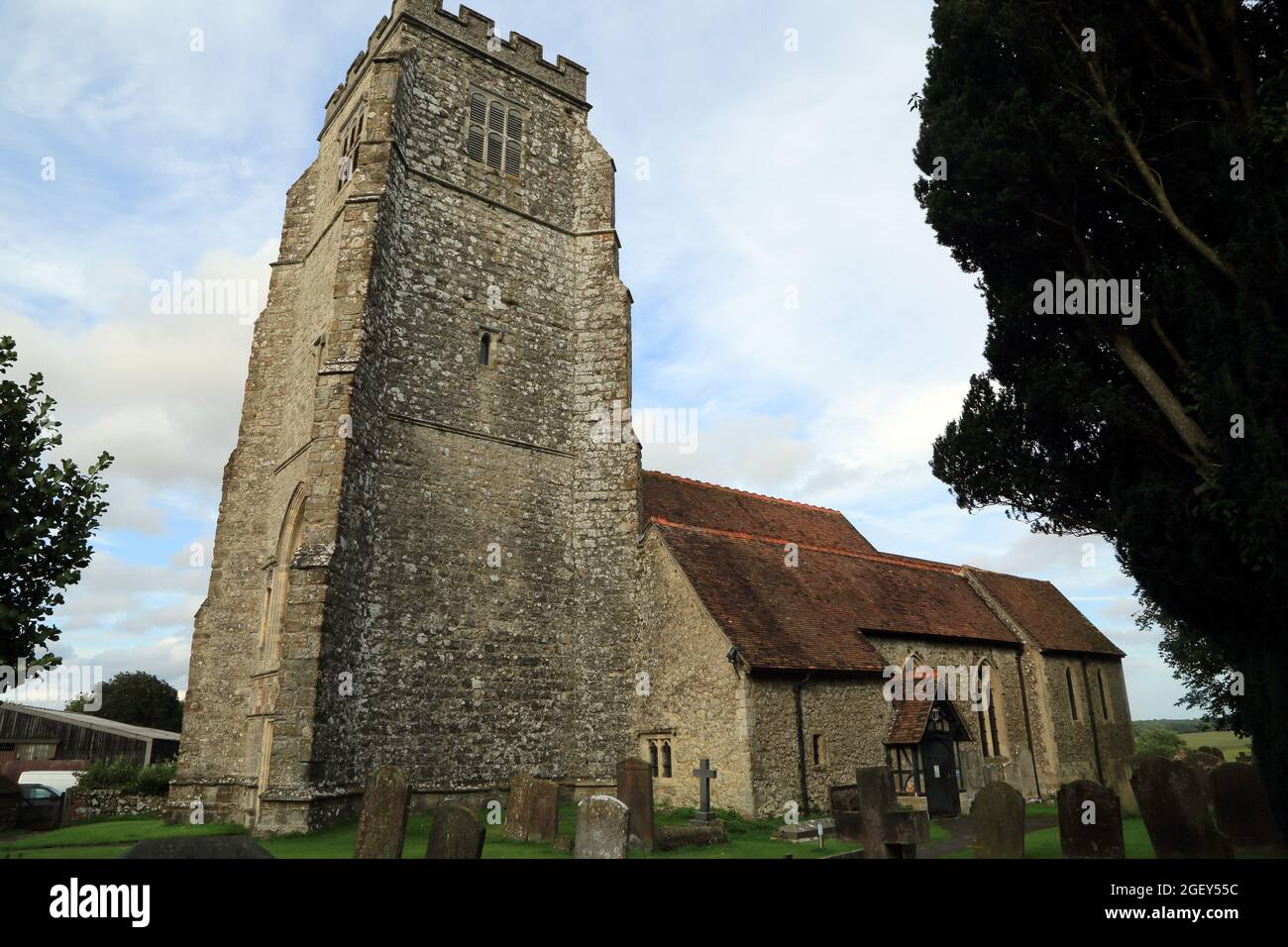 St Martin's Church, Aldington, Ashford, Kent, England, United Kingdom Stock Photo