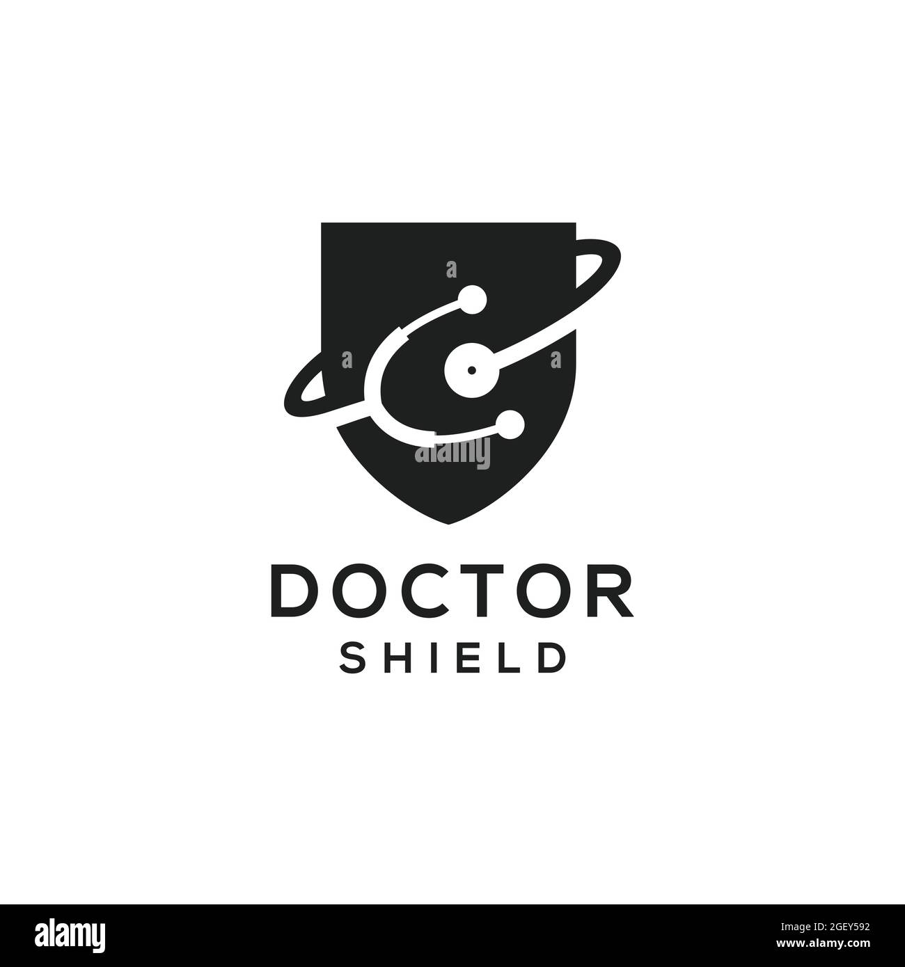 STETHOSCOPE LOGO. DOCTOR LOGO. SHIELD BADGE WITH DOCTOR STETHOSCOPE