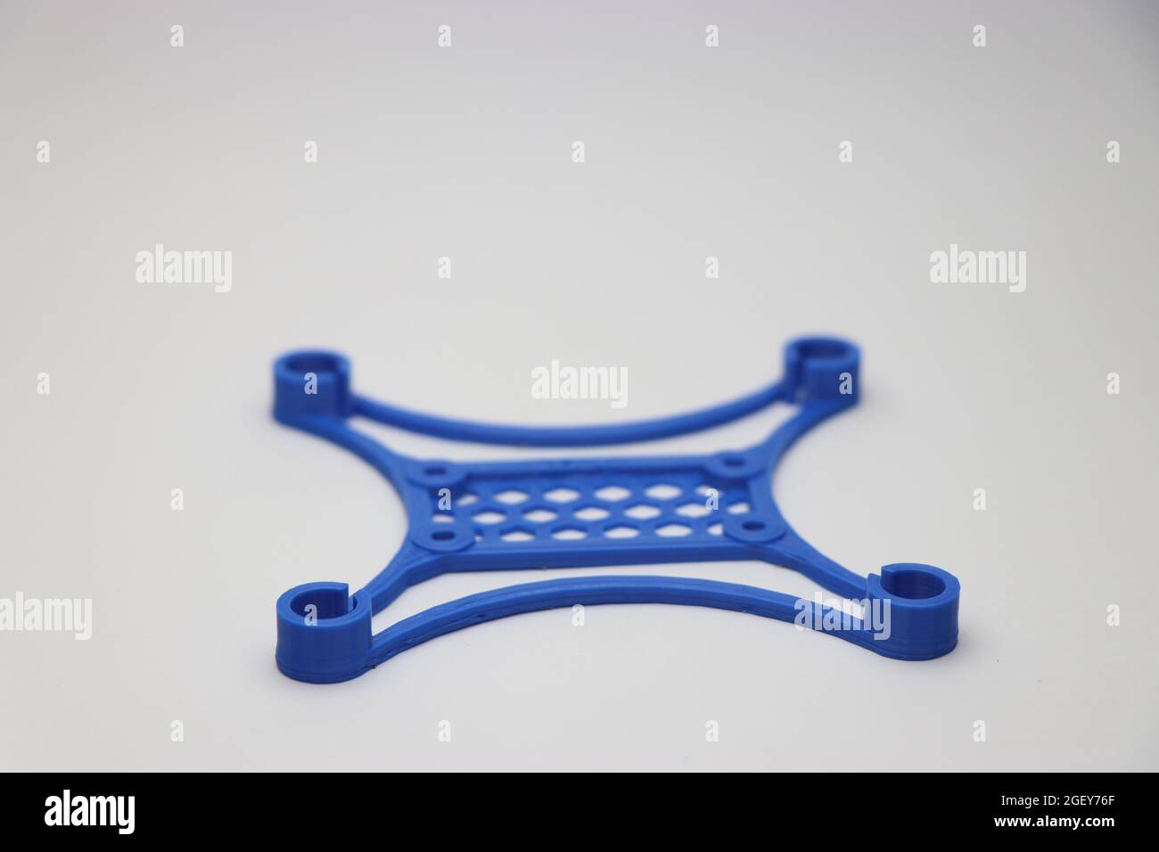 Drone frame 3d printed isolated on white background. Mini quadcopter frame  to mount electronics Stock Photo - Alamy