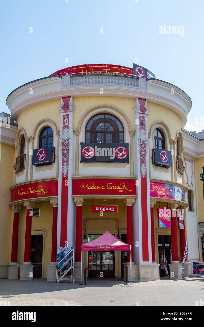 Vienna, Austria, July 25, 2021. The Tussaud Museum is a wax museum and tourist attraction located in the famous Wiener Prater amusement park in Vienna Stock Photo