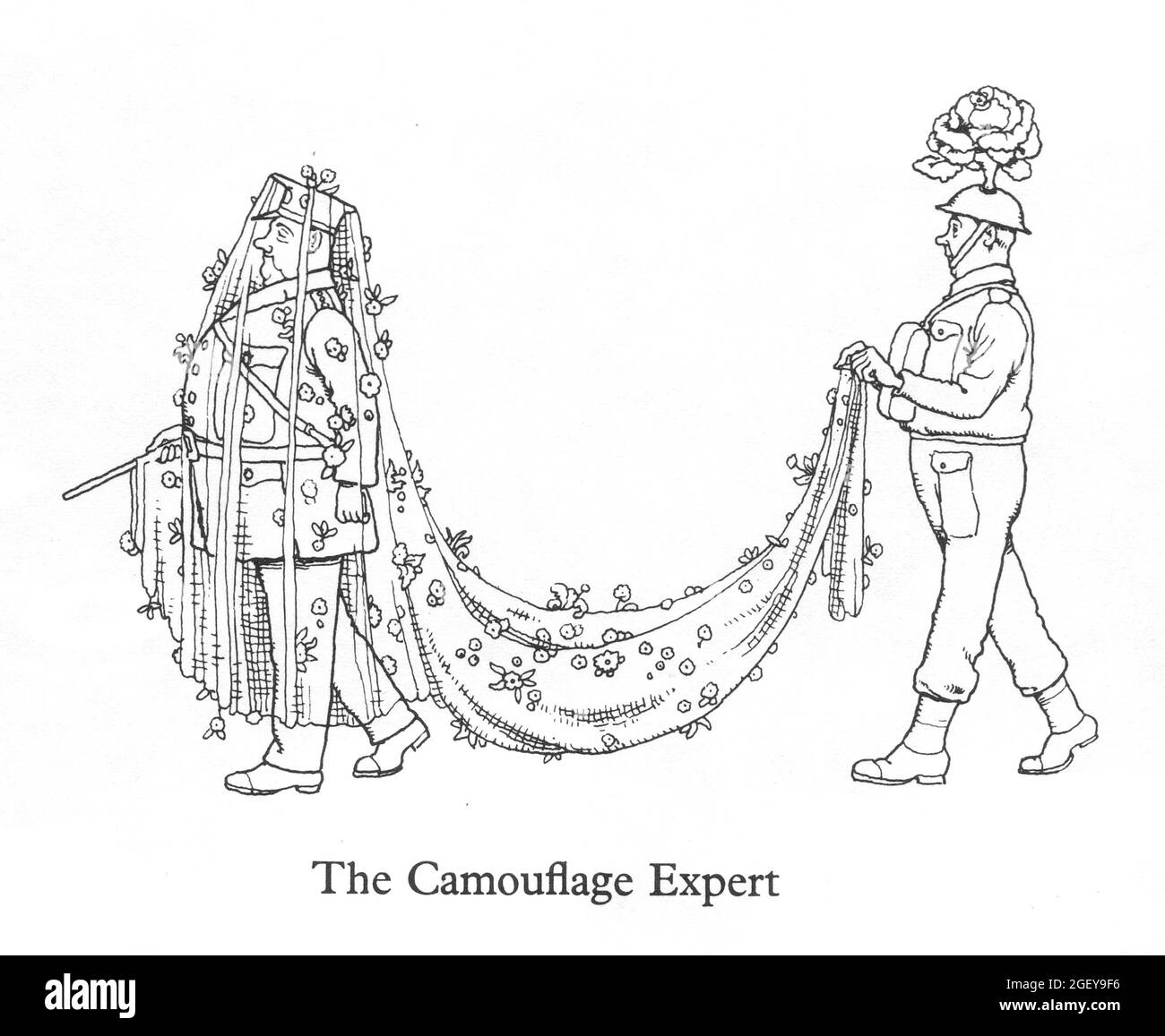 Page from William Heath Robinson (1872-1944) Inventions: The Camouflage Expert Stock Photo