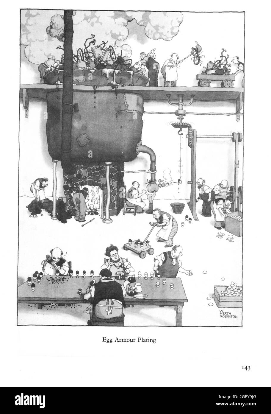 Page from William Heath Robinson (18721944) Inventions Egg Armour
