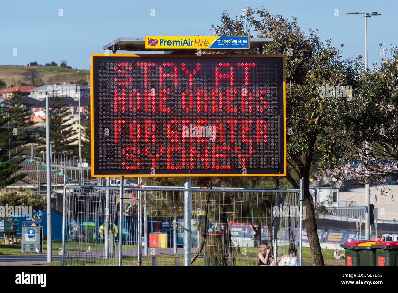 Sydney, Australia. Sunday 22nd August 2021. Stay At Home Signage