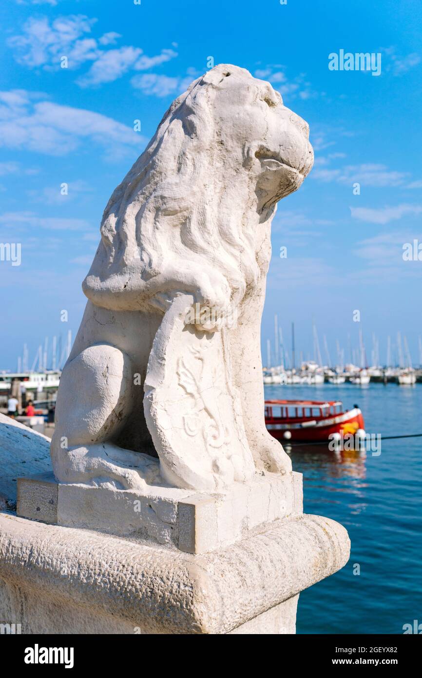 Chioggia in Veneto region/Italy: Venetian lion at Ponte di Vigo Stock Photo