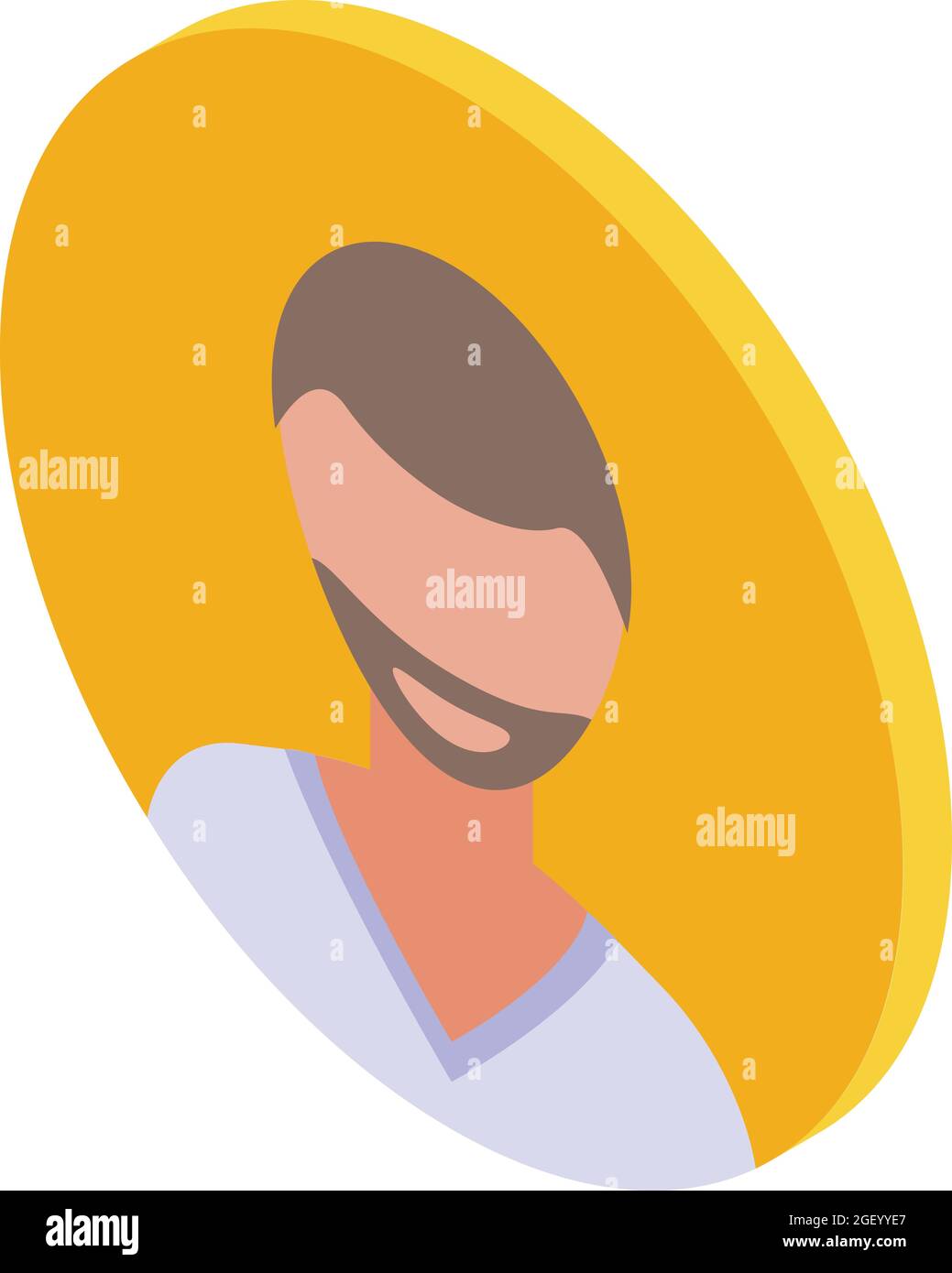Bearded avatar icon isometric vector. Face man. User anonymity Stock Vector