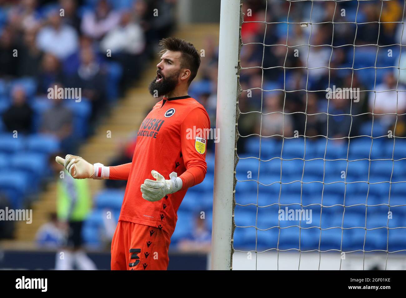 Goalkeeper Bartosz Bialkowski Millwall Thumps Ball Editorial Stock