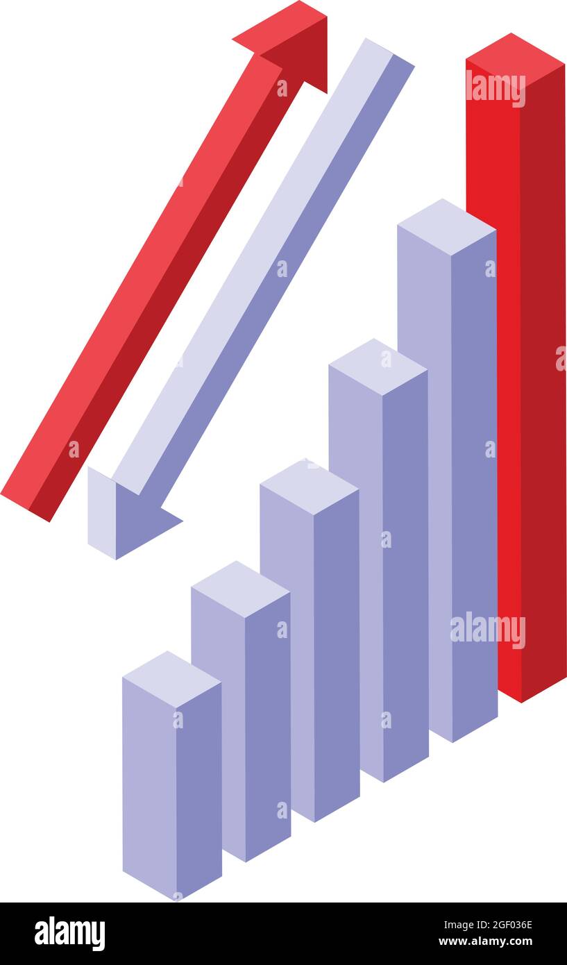 Finance success graph icon isometric vector. Growth arrow. Financial ...