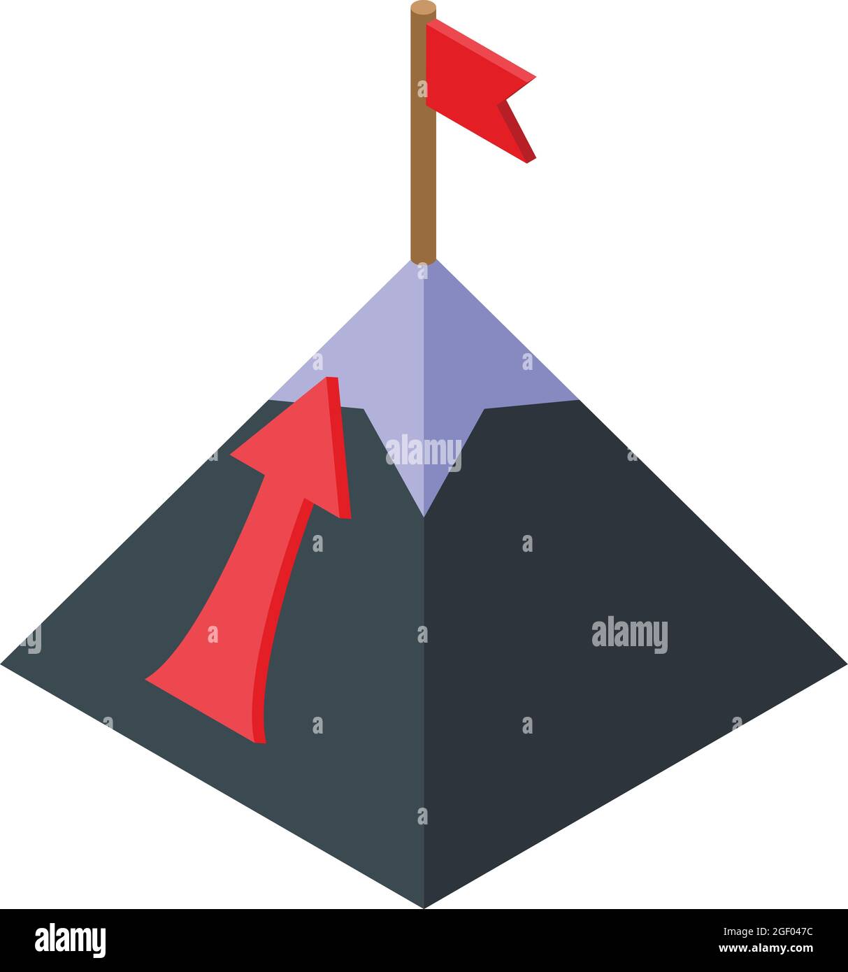 Mountain victory icon isometric vector. Top man. Success climb Stock ...