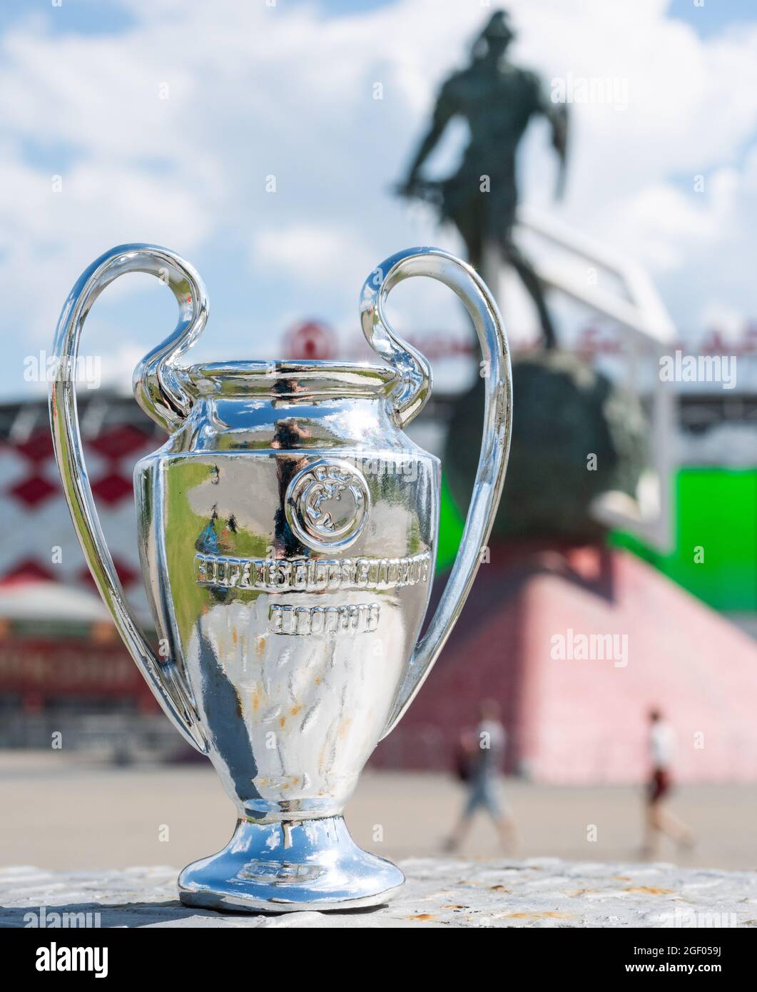 June 14 21 Moscow Russia Uefa Champions League Cup In Front Of A Modern Stadium Stock Photo Alamy