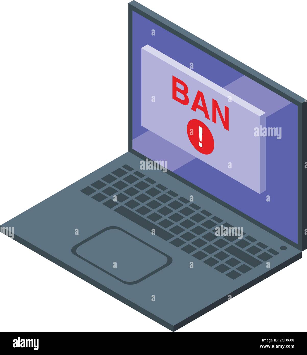 Laptop user ban icon isometric vector. Banned device. Blacklist user Stock Vector Image & Art