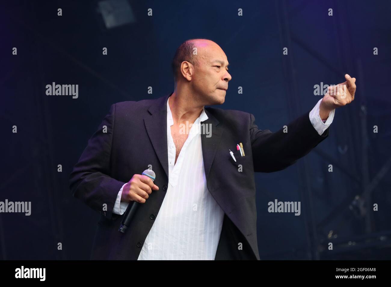 Non Exclusive: Roland Gift, Fine Young Cannibals, Rewind Festival South, Henley-On-Thames, UK, 21 August 2021, Photo by Richard Goldschmidt Stock Photo