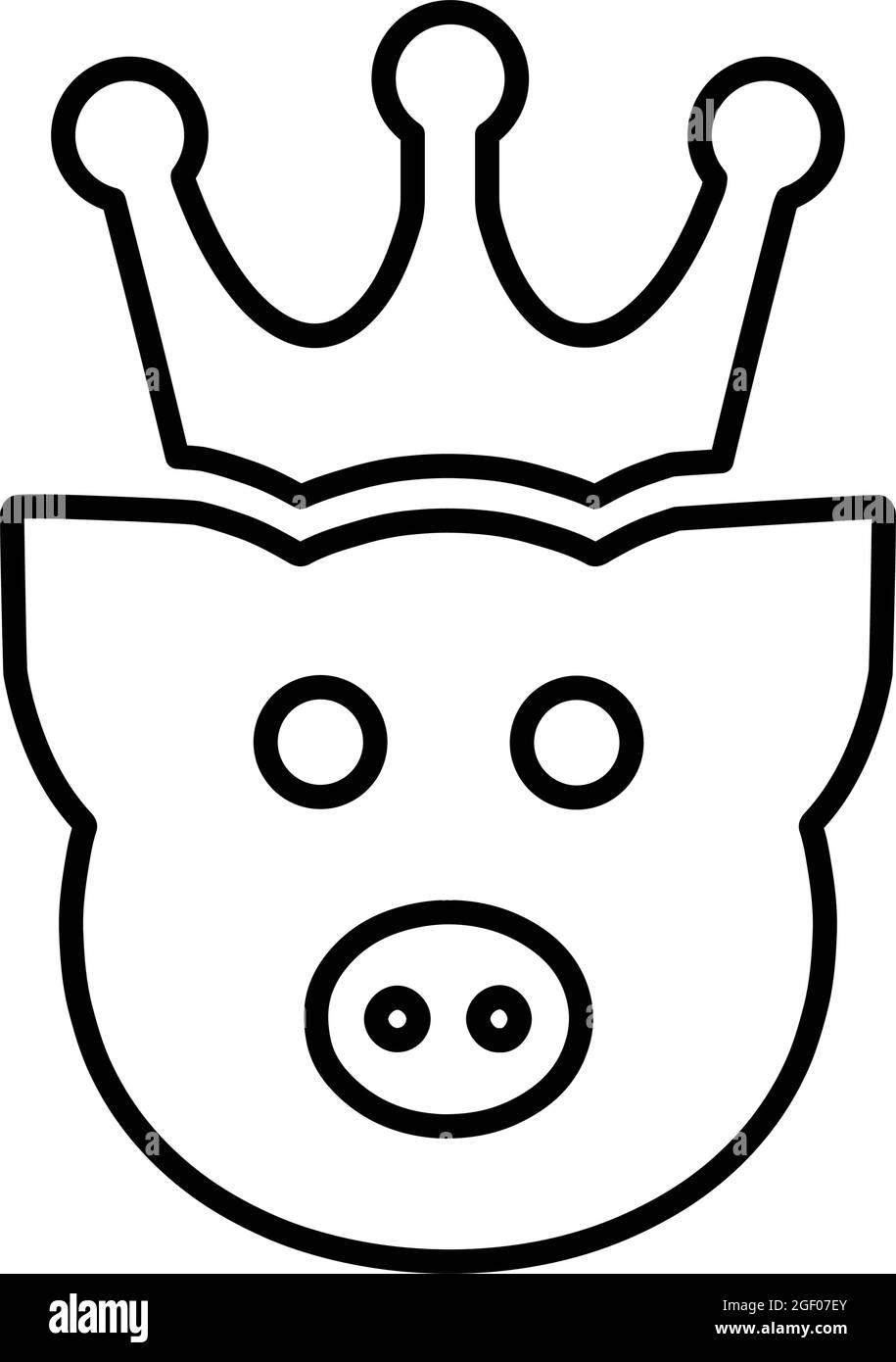 Crown, king pig, swine icon - Perfect use for print media, web, stock images, commercial use or any kind of design project. Stock Vector