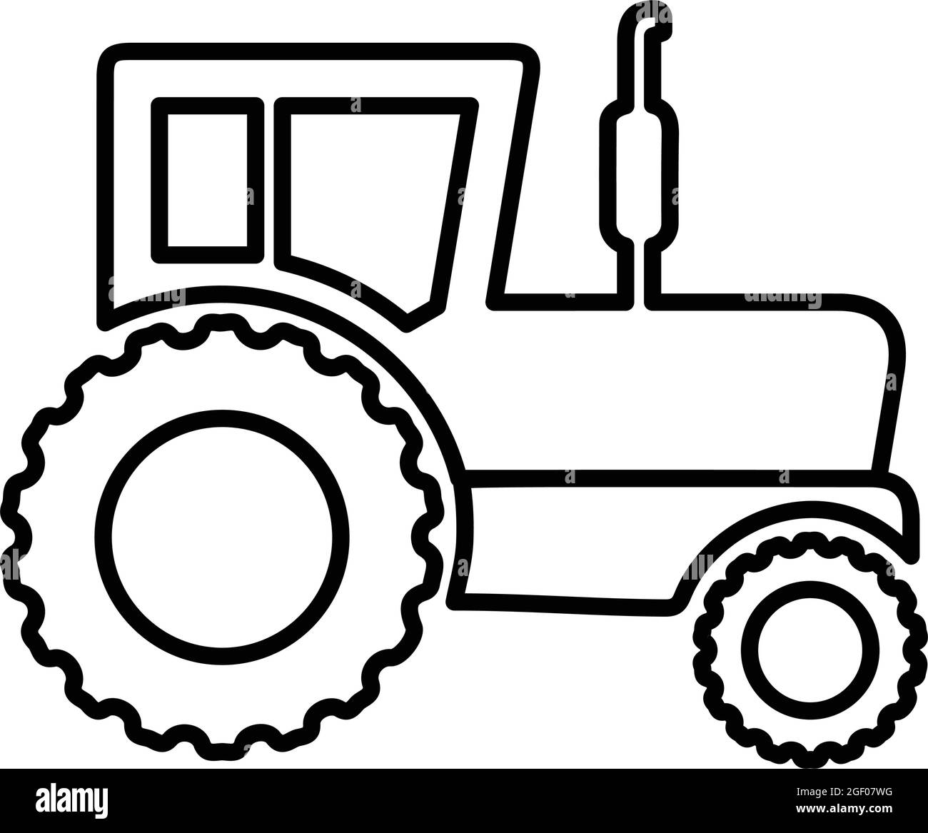 Agricultural, wheeled tractor icon - Perfect use for print media, web ...