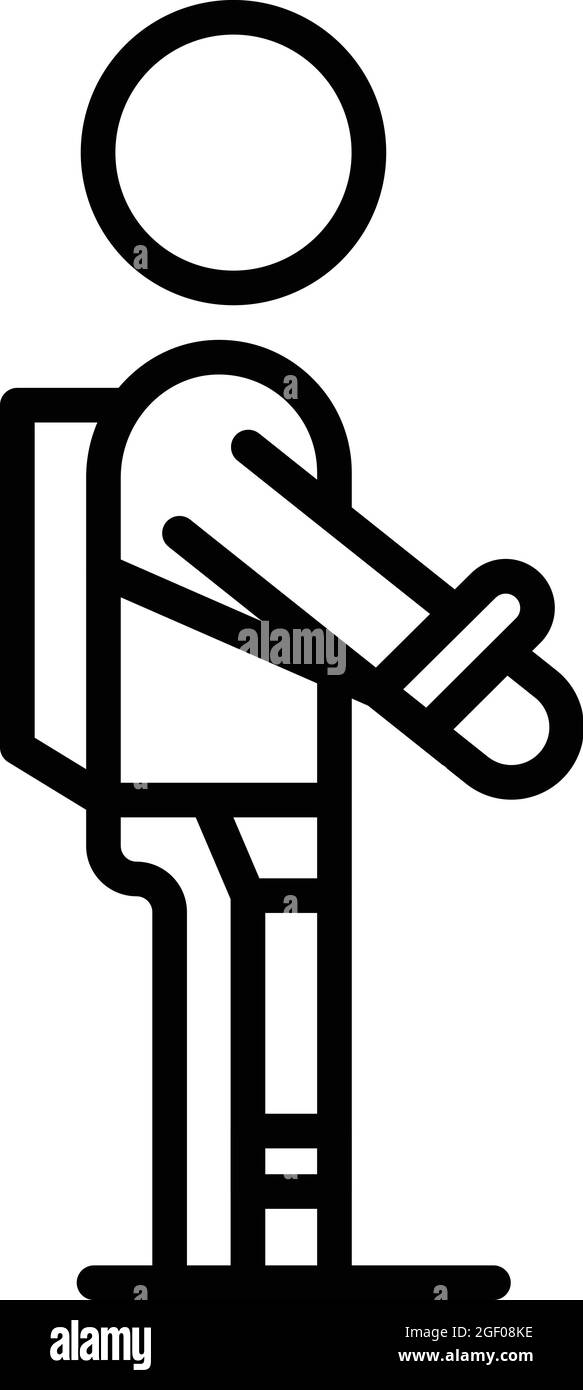 Worker exosuit icon outline vector. Exoskeleton suit. Robot man Stock Vector