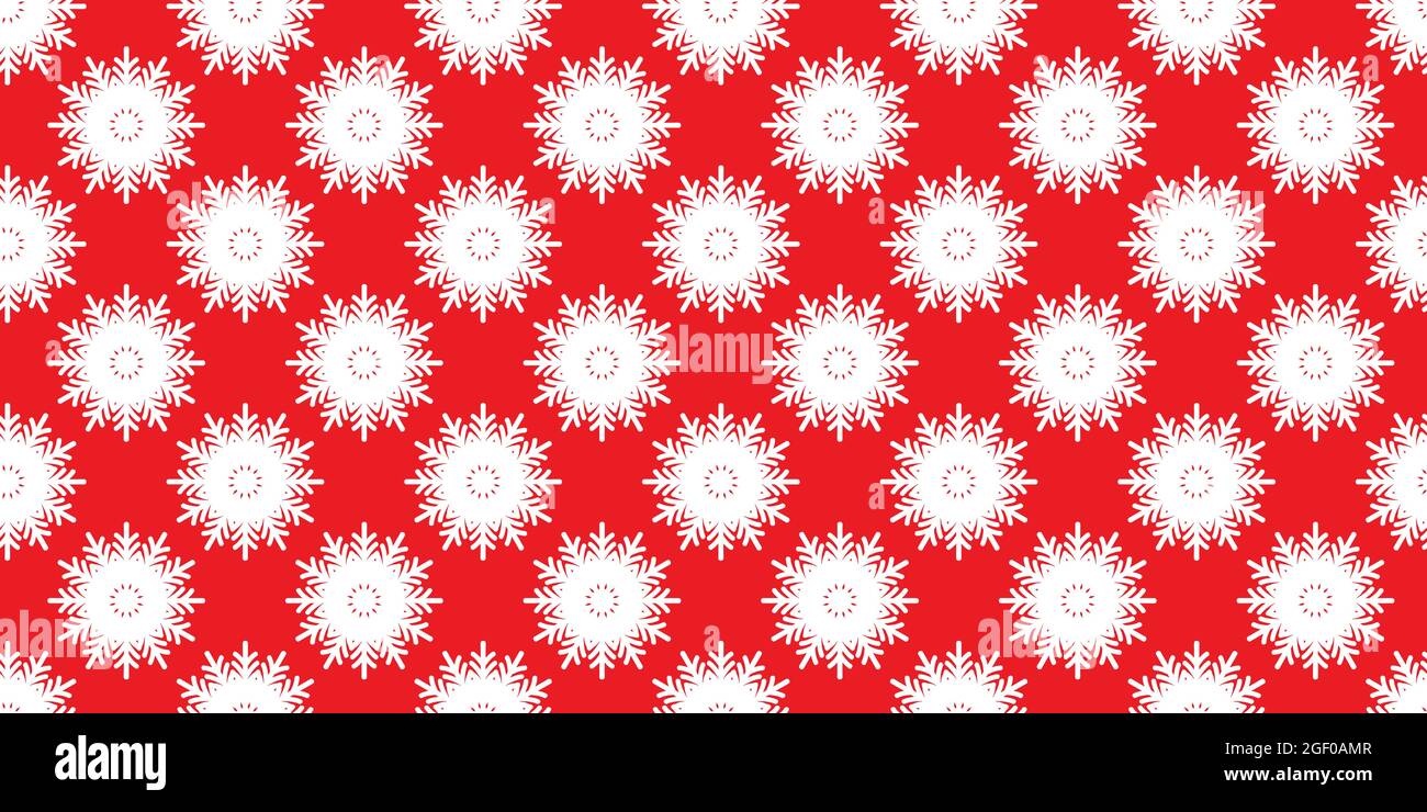 Winter seamless pattern with white snowflakes on red background. Vector ...