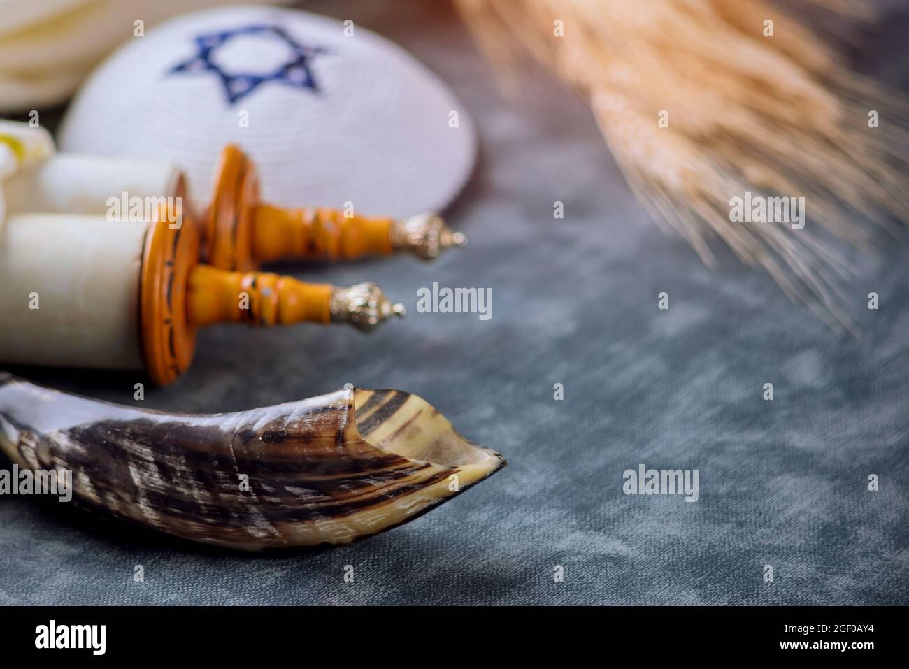 Jewish holiday religious tradition attributes and symbols festival Stock Photo