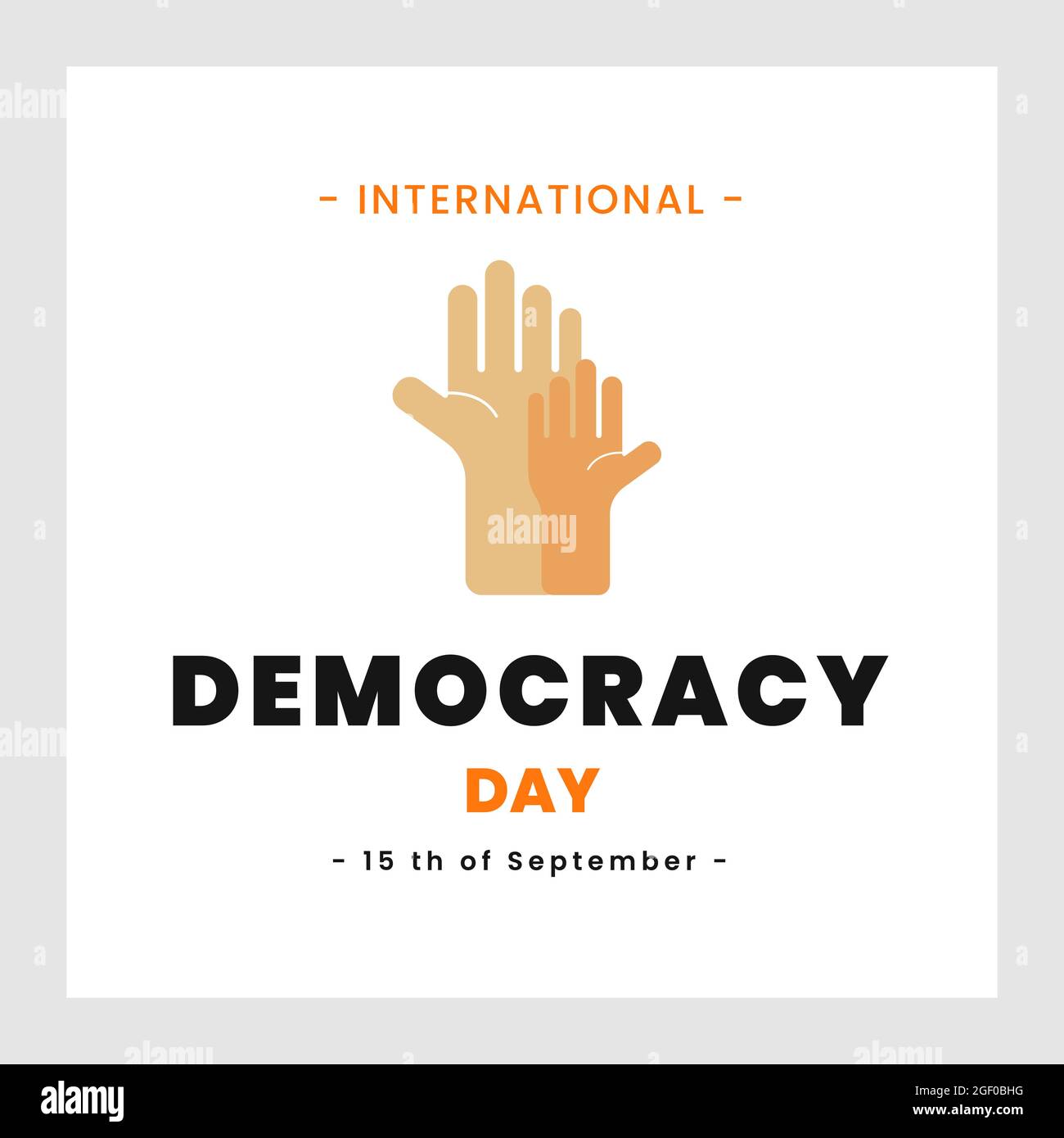 International Democracy Day, poster or banner for International Democracy Day with hand