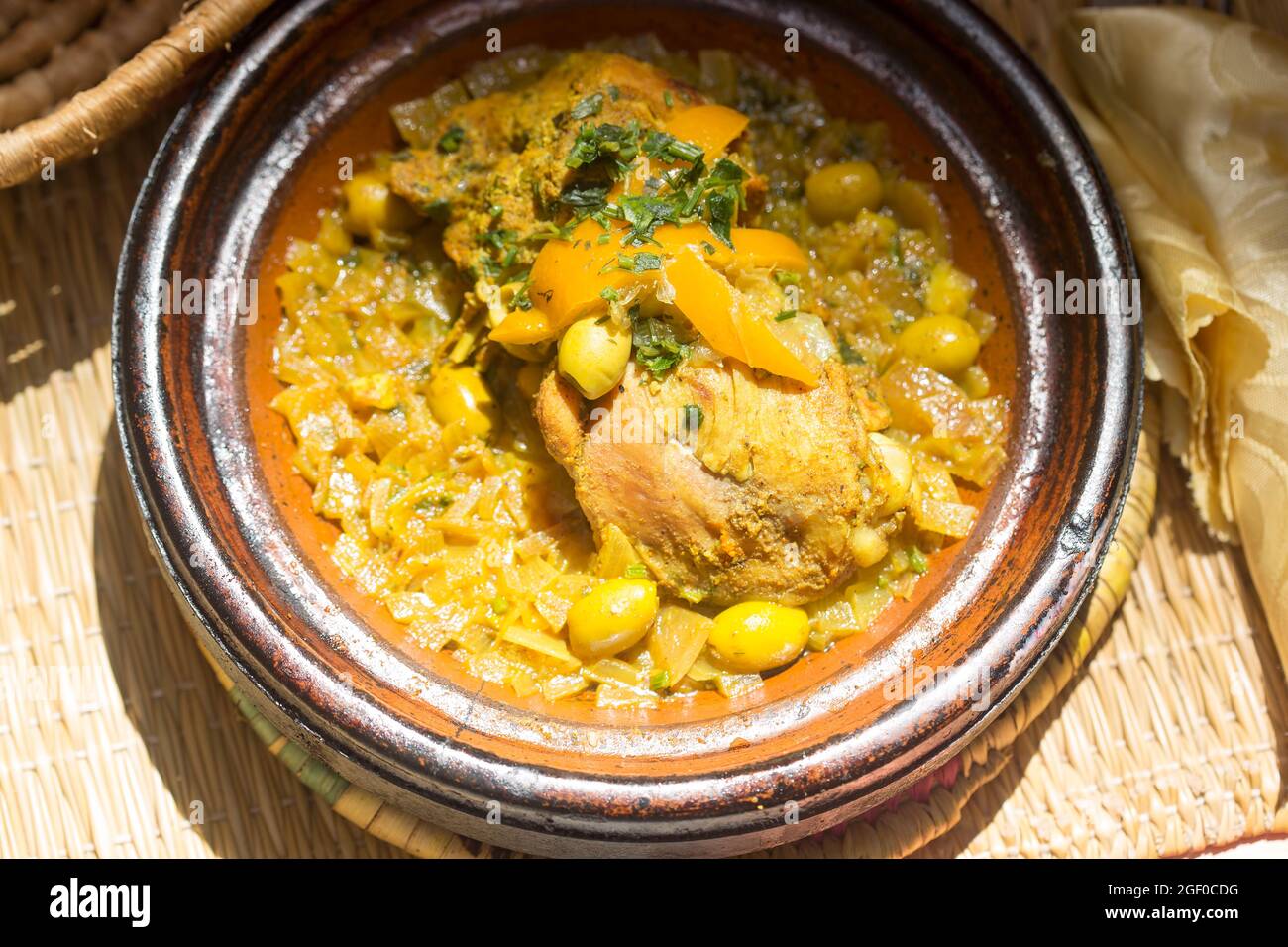 Chicken tagine with preserved lemons and olives Stock Photo Alamy