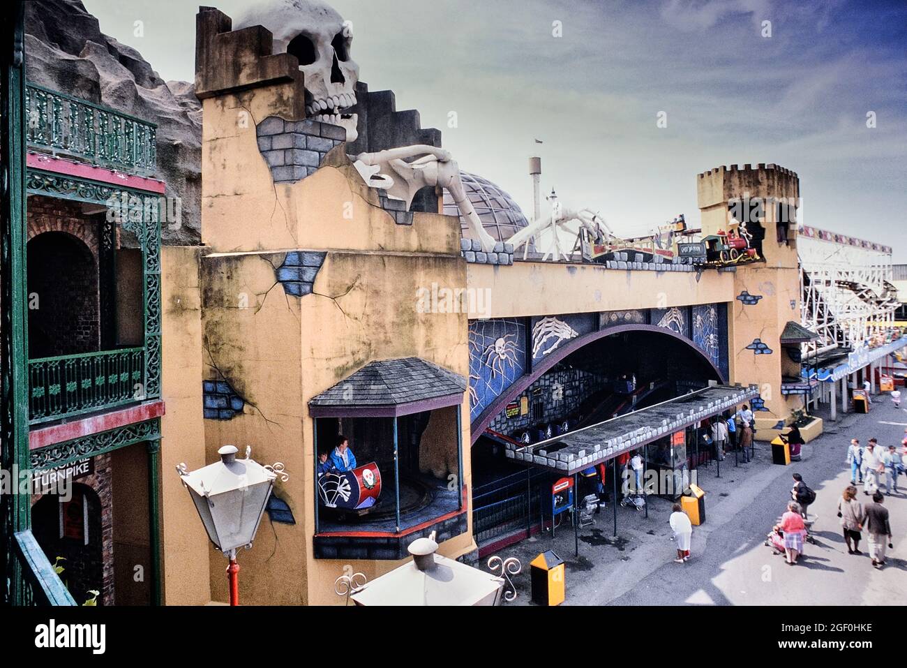 The world's original Ghost Train dark ride attraction at Blackpool Pleasure Beach, Blackpool, Lancashire, England, UK. Circa 1988 Stock Photo