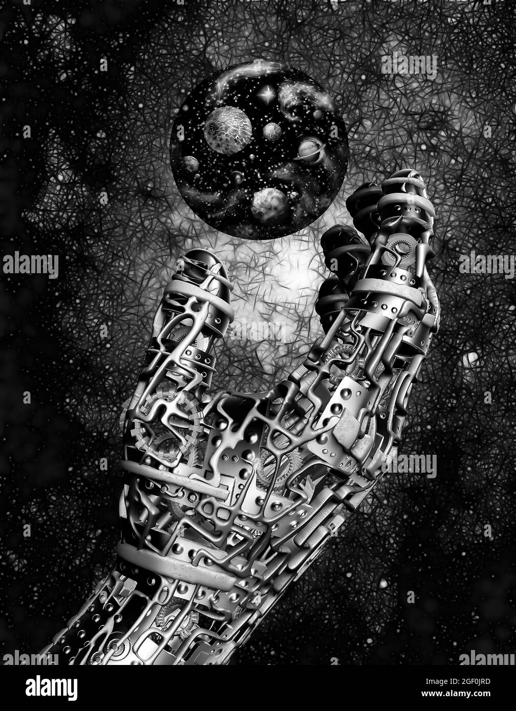 Illustrations Hand Robot Science Fiction Space Universe Alien Mechanical Art Stock Photo Alamy