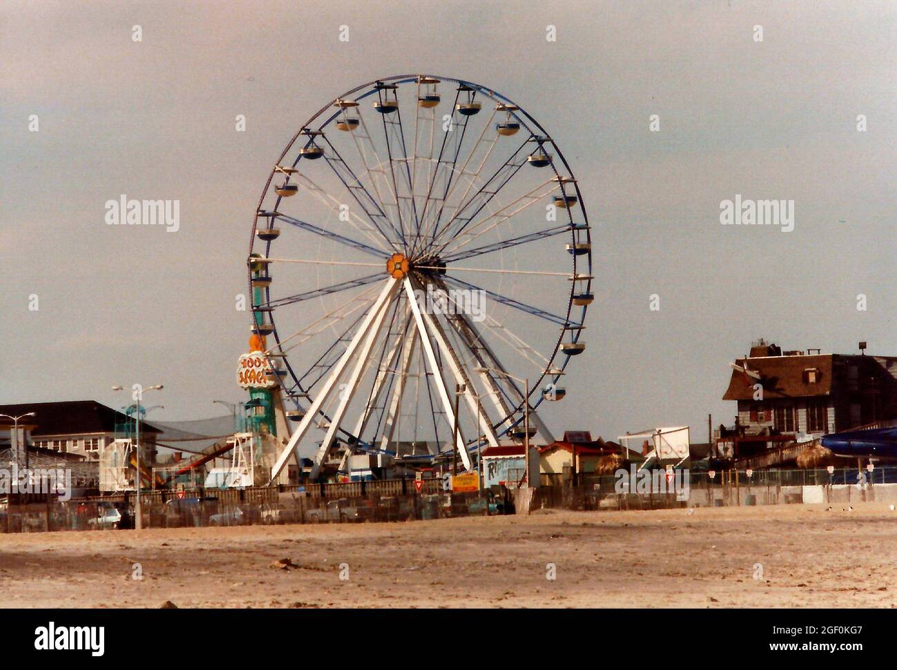 Giant Wheel on the Ocean City, Maryland Boardwalk in the late 1980s Stock Photo