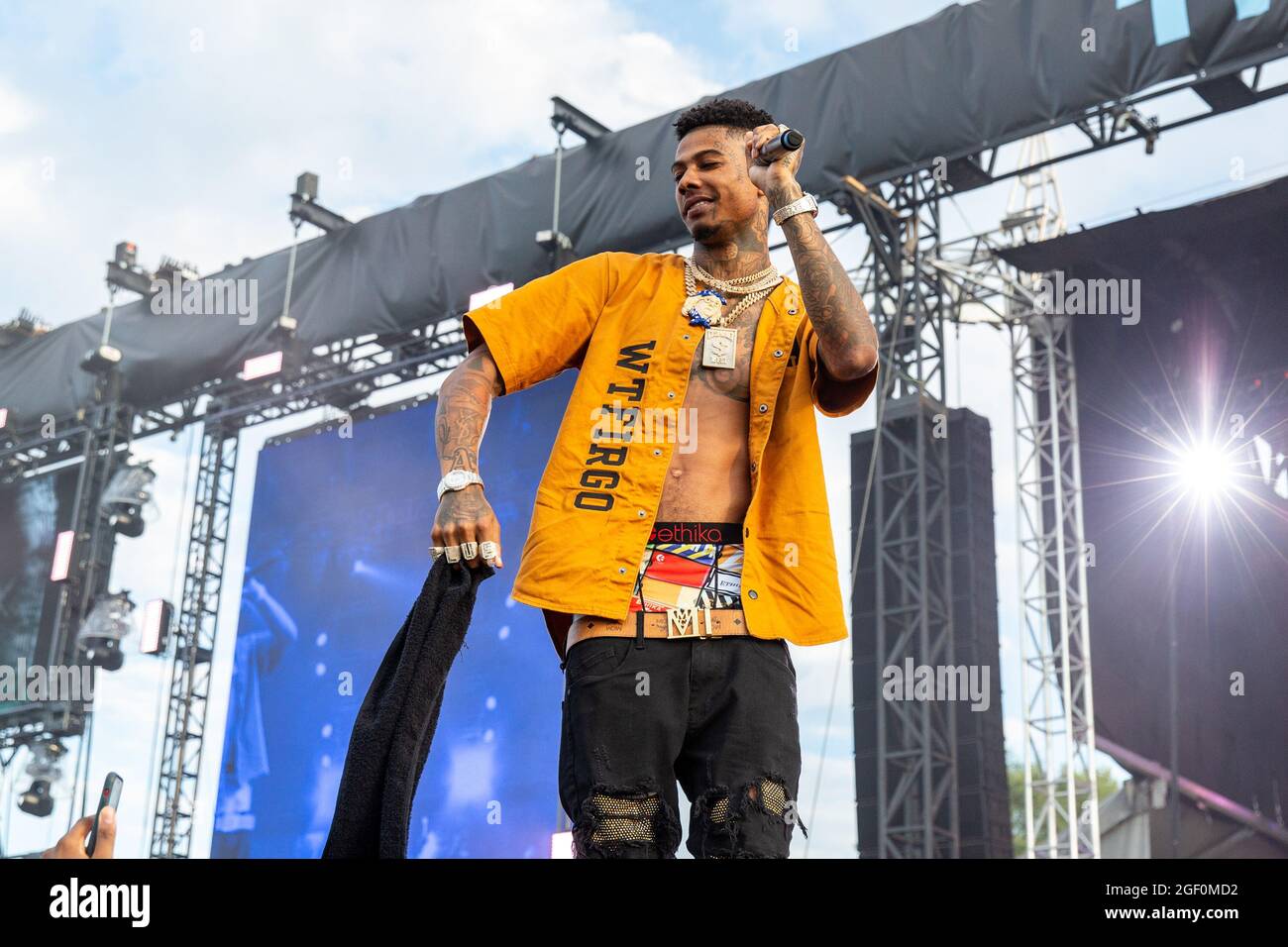 Blueface (Jonathan Porter) during the Lyrical Lemonade Summer Smash ...