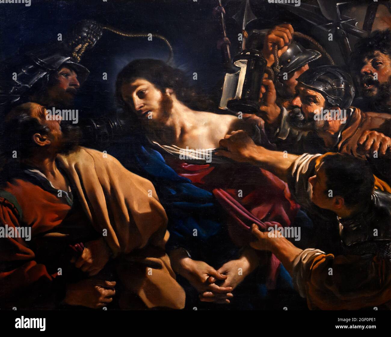 The Betrayal of Christ by Il Guercino (Giovanni Francesco Barbieri, 1591-1666), oil on canvas, c..1621 Stock Photo
