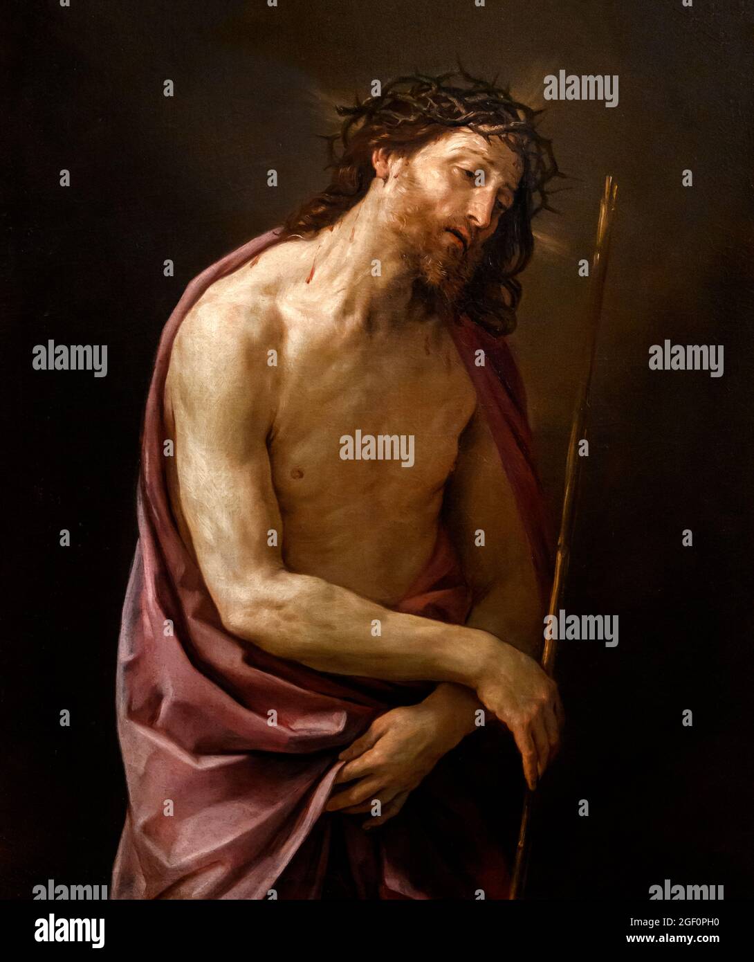 The Man of Sorrows by Guido Reni (1575-1642), oil on canvas, c. 1639 Stock Photo