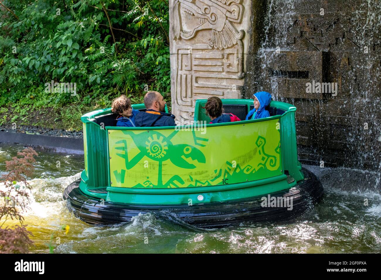 Walibi Holland Theme Park Rides, Inc Unamted Rapids, Speed of Sound and various images around the park The Netherlands Stock Photo