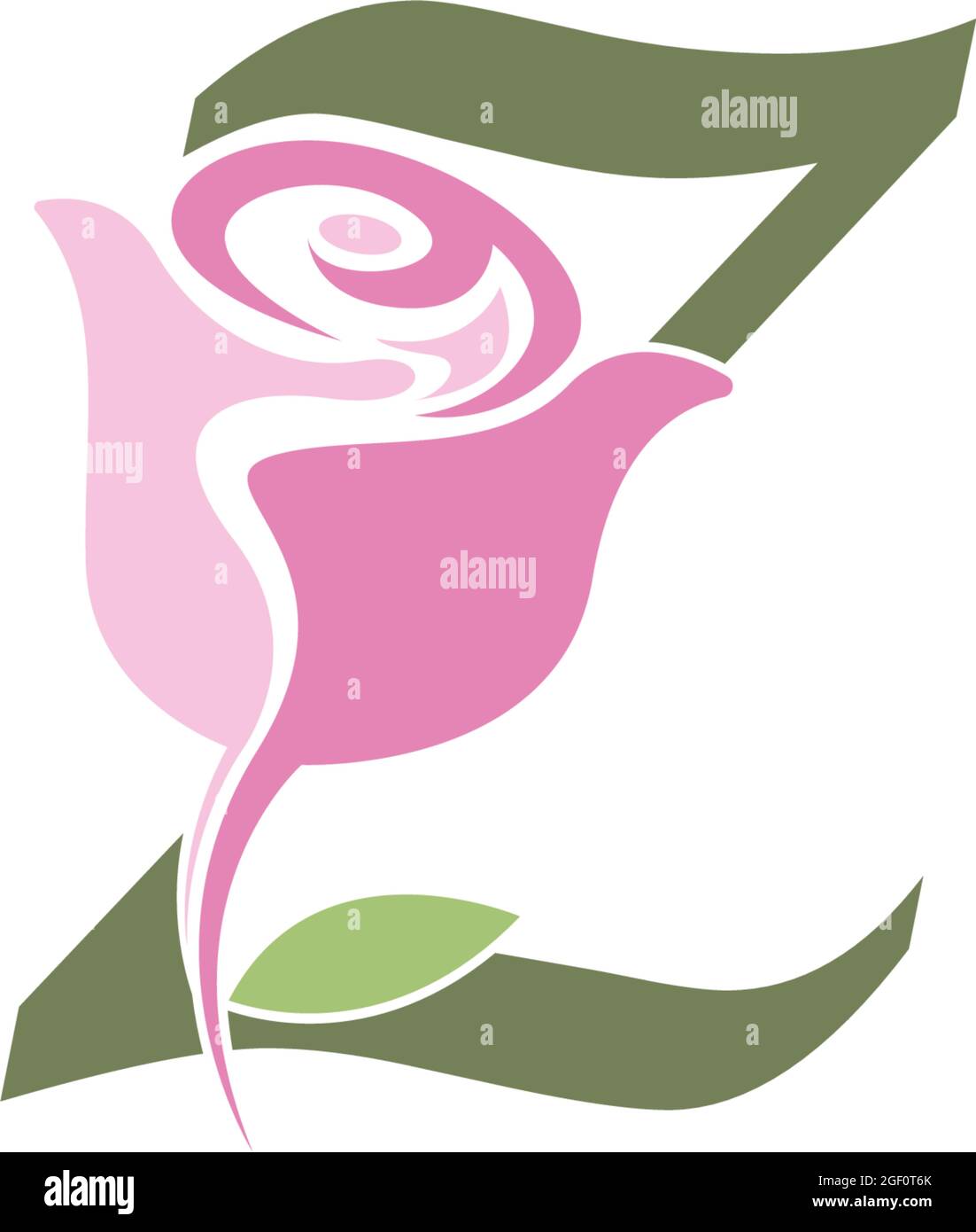 Letter Z with rose icon logo vector template illustration Stock Vector ...