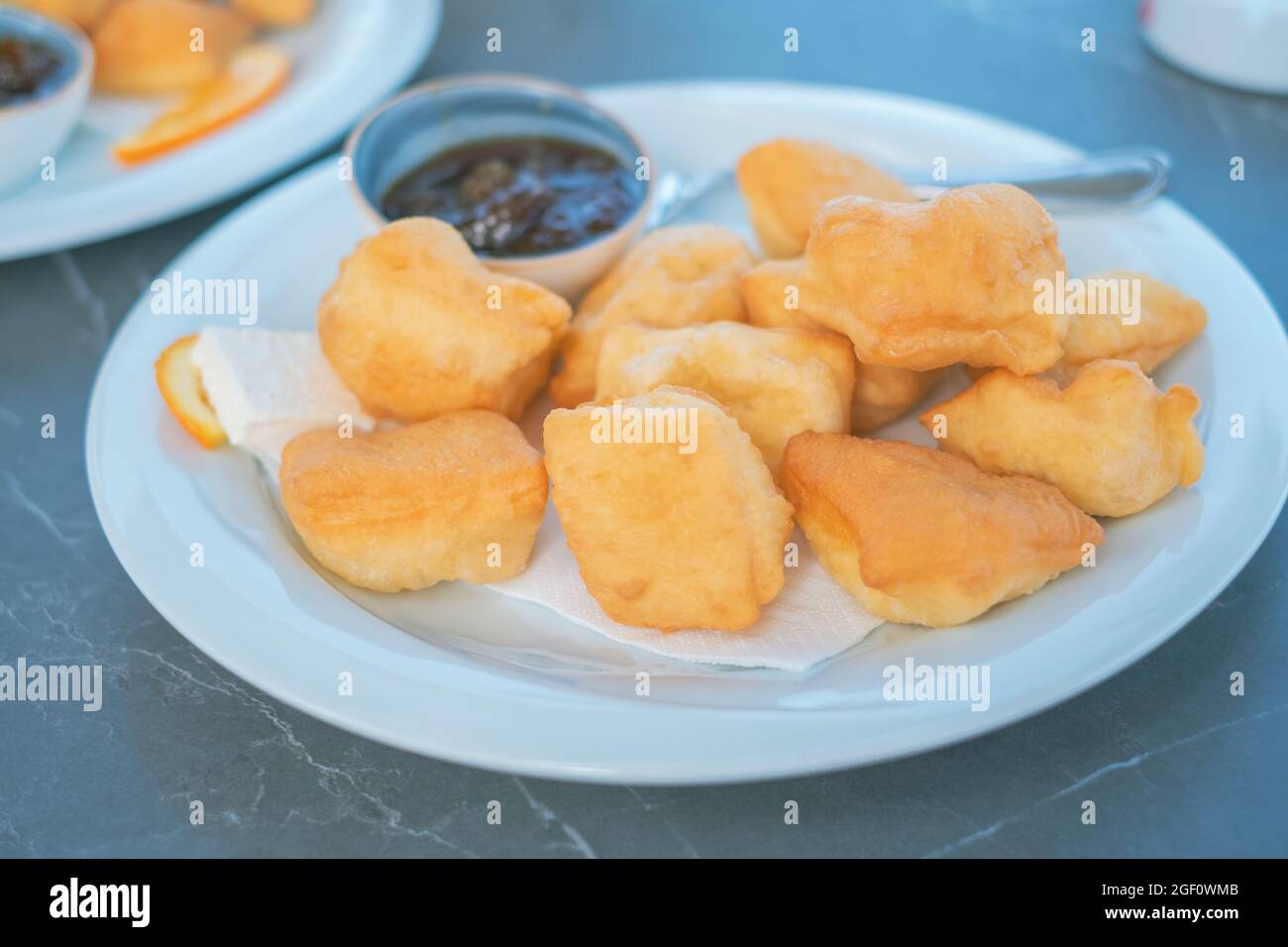 A plate of petulla Albanian traditionall food Stock Photo