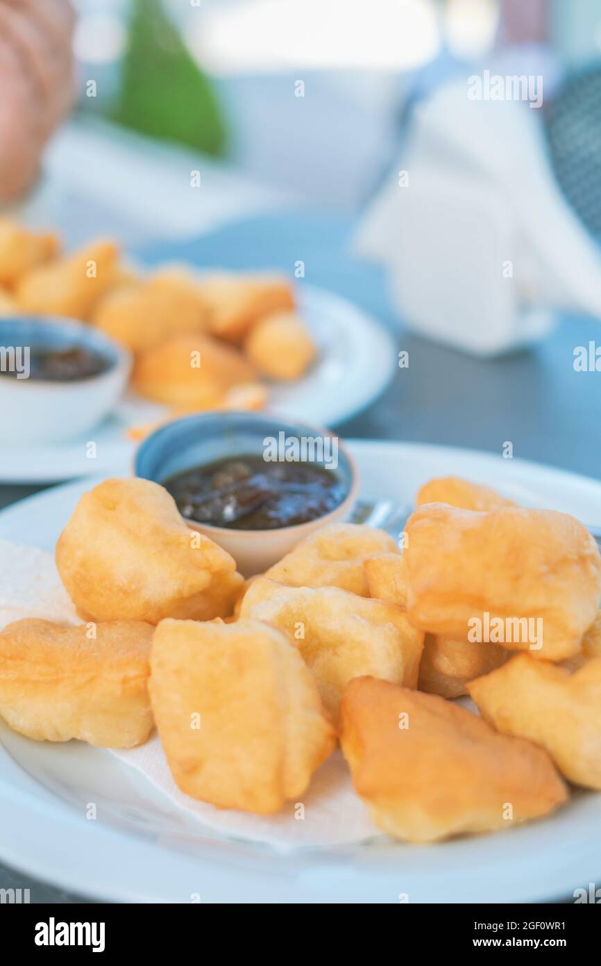 A plate of petulla Albanian traditionall food Stock Photo