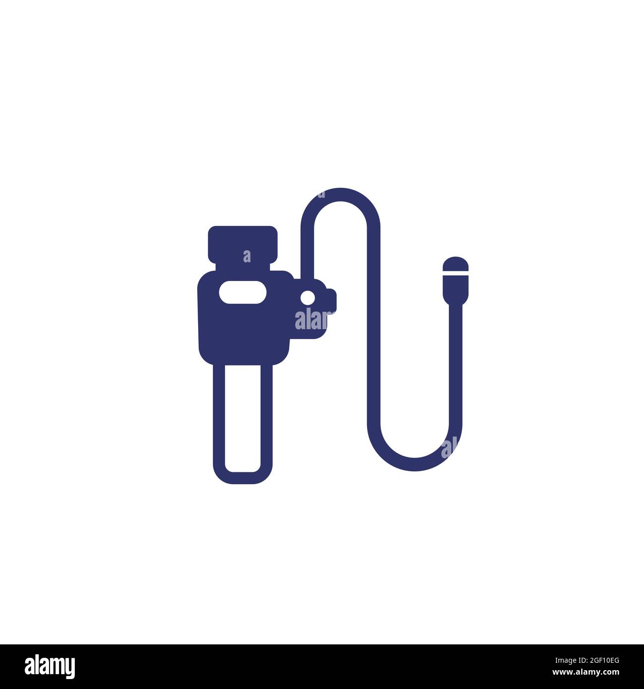 endoscope for colonoscopy, endoscopy icon Stock Vector