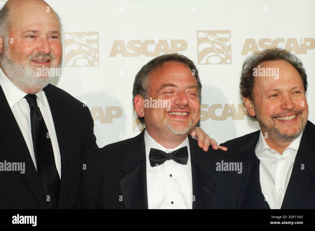 (L-R) Actor Rob Reiner, Marc Shaiman and actor Billy Crystal attends red carpet arrivals at 2007 ASCAP Film & Television Music Awards at Kodak Theatre on April 17, 2007 in Hollywood, California, Stock Photo