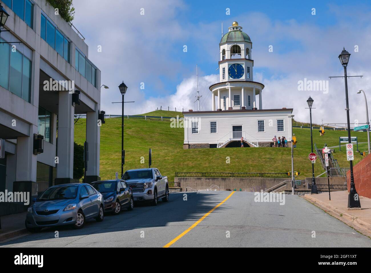 Halifax, Nova Scotia, Canada - 11 August 2021: Old Town Clock near Halifax Citadel Stock Photo