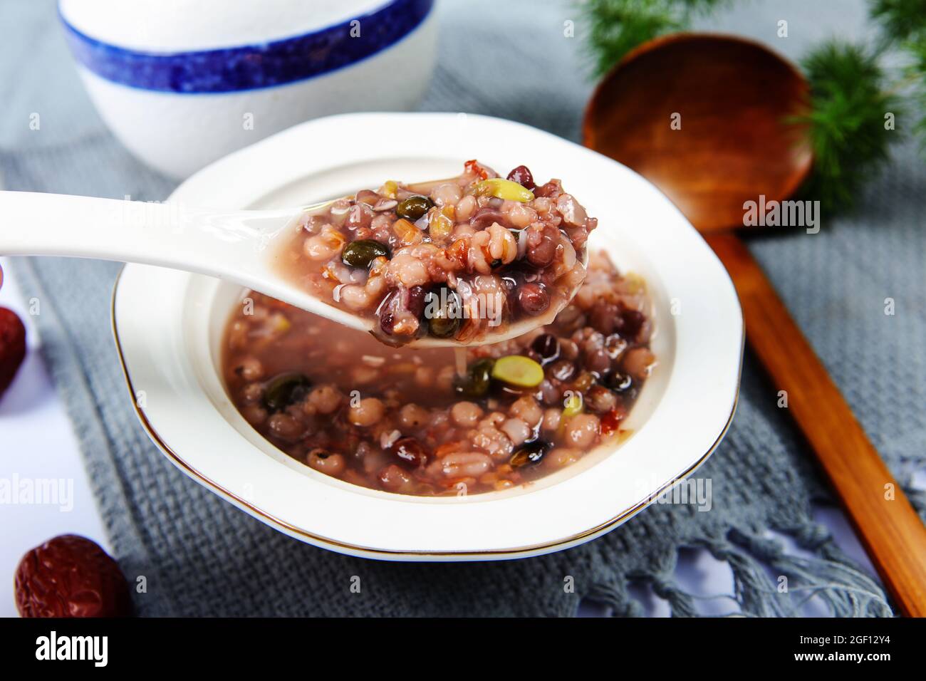 Red bean porridge coix seed Stock Photo Alamy