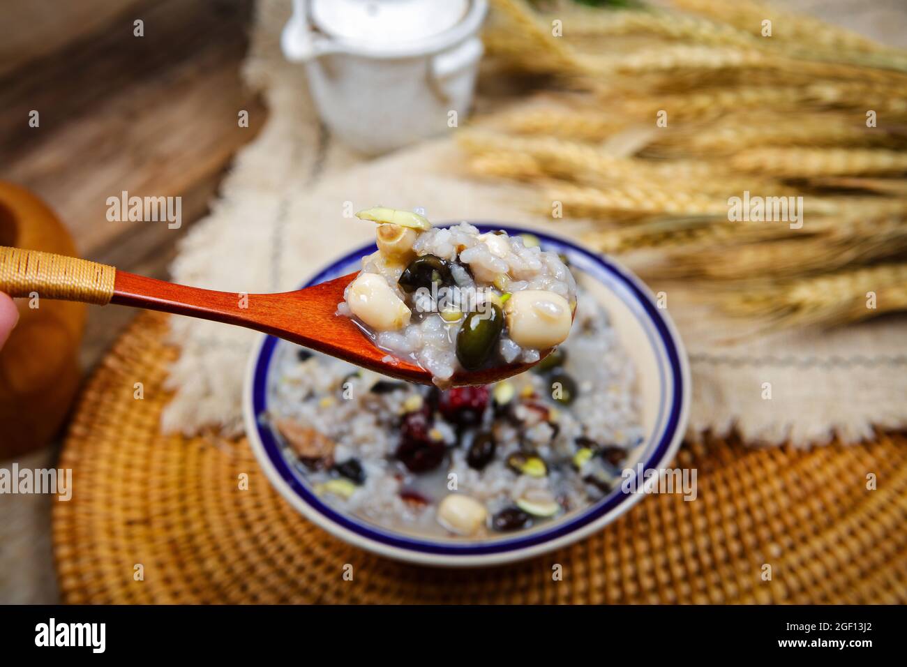 Black bean porridge Stock Photo Alamy
