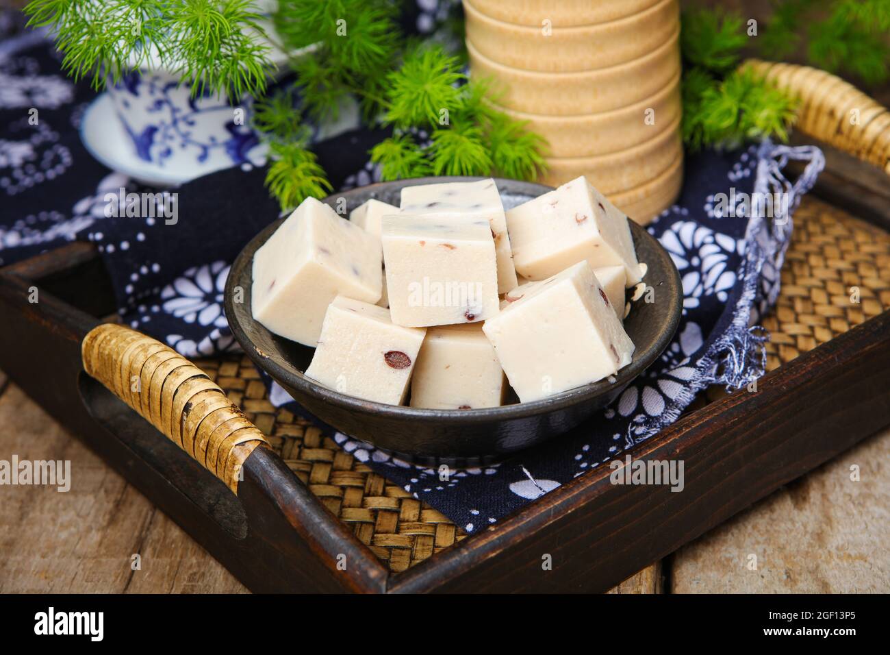 Red bean yam cake Stock Photo Alamy