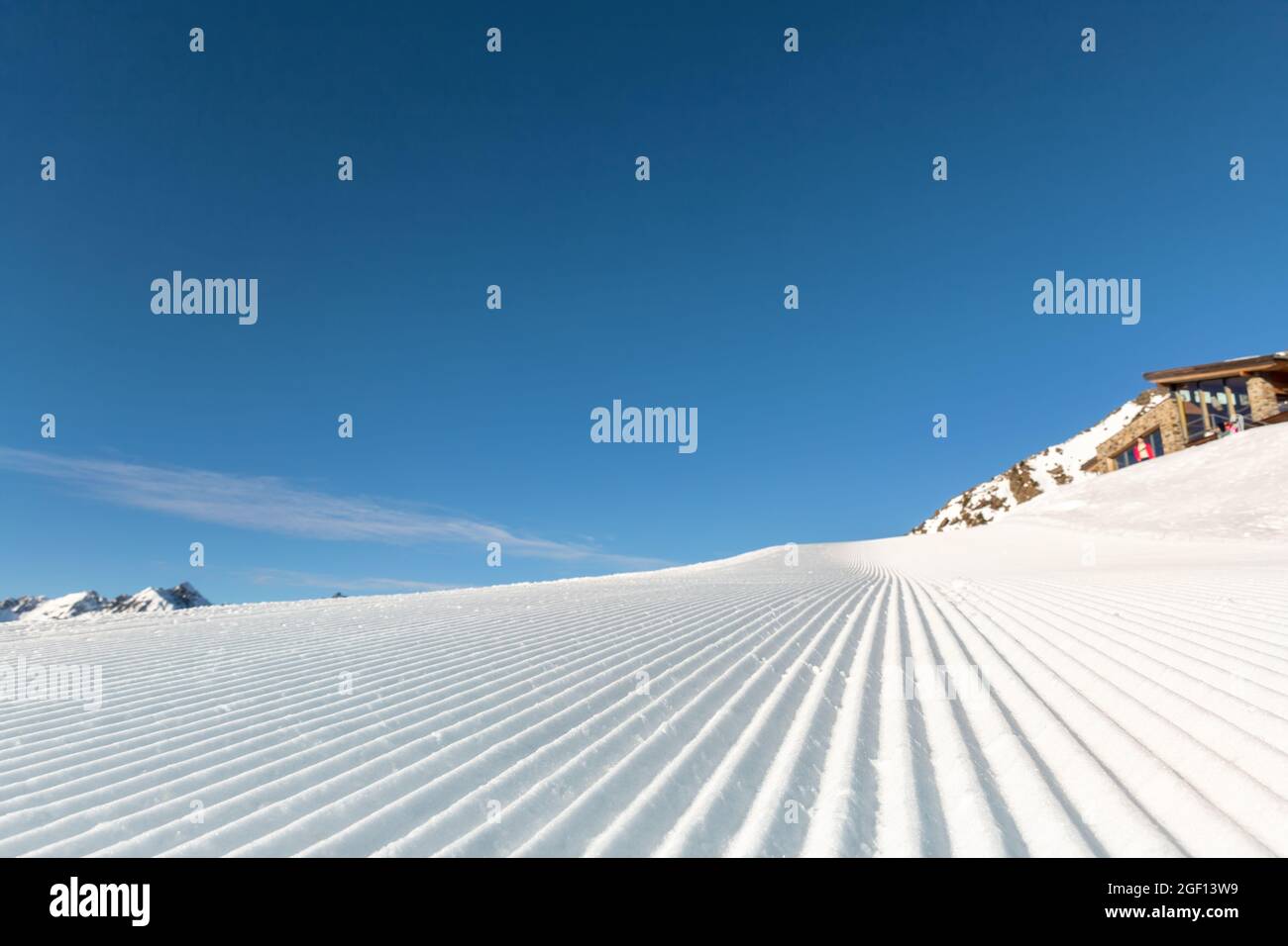 Groomed ski slope hi-res stock photography and images - Alamy