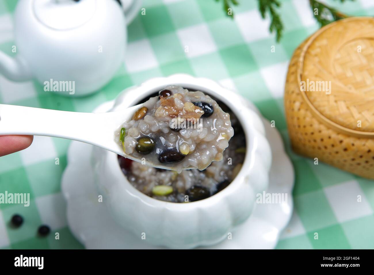 Black bean porridge Stock Photo Alamy
