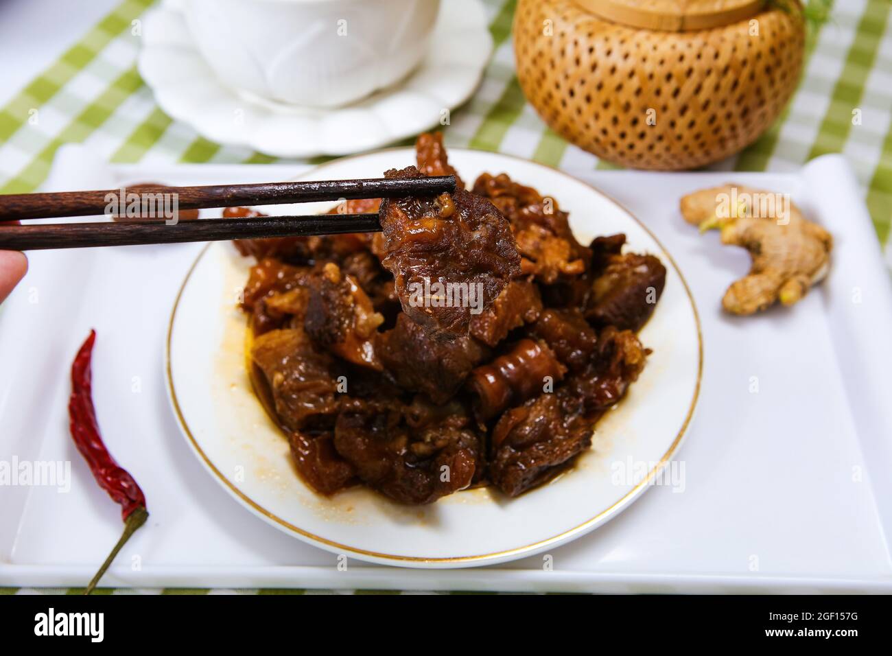 Braise in soy sauce beef brisket Stock Photo Alamy