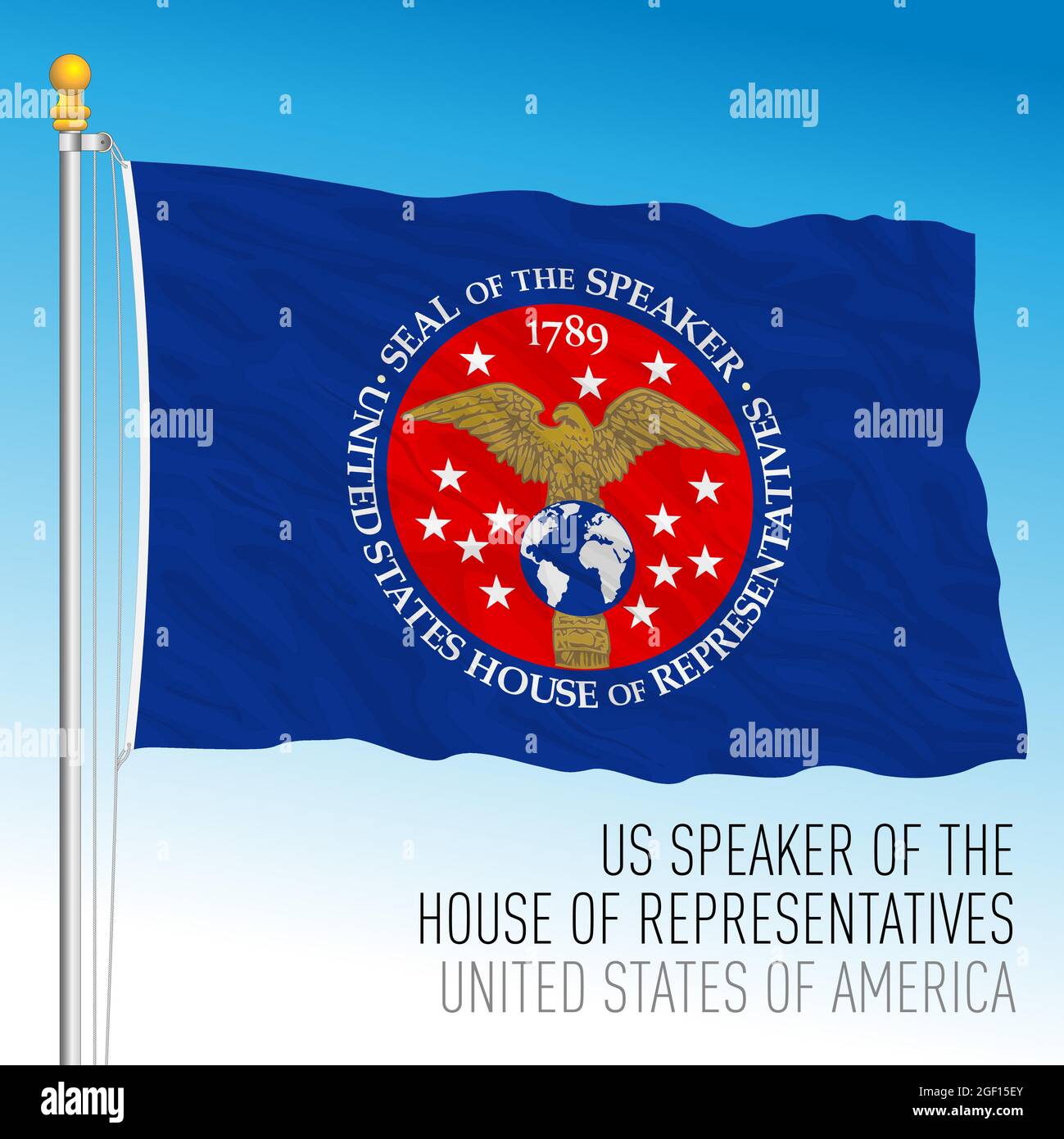 US Speaker of the House of the Representatives flag, United States of America, vector illustration Stock Vector