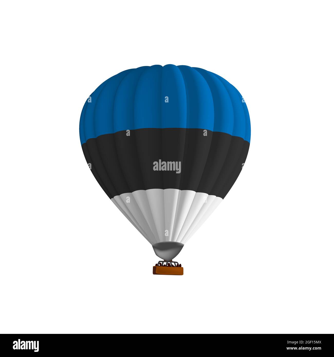 Hot air blue black white balloon vector illustration. Graphic isolated ...