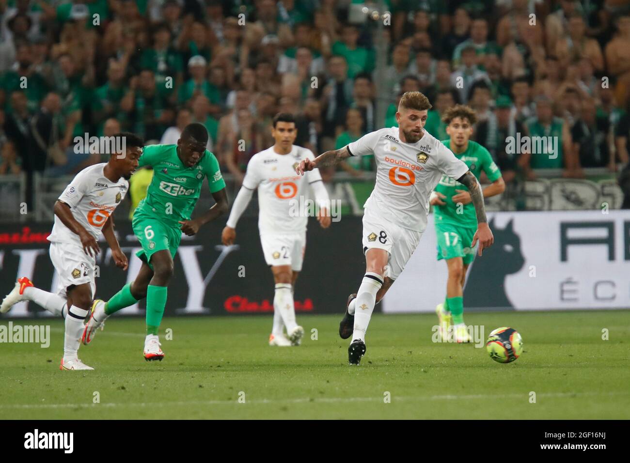 XEKA of Lille during the French championship Ligue 1 football match between AS Saint-Etienne and LOSC Lille on August 21, 2021 at Geoffroy-Guichard stadium in Saint-Etienne, France - Photo Romain Biard / Isports / DPPI Stock Photo