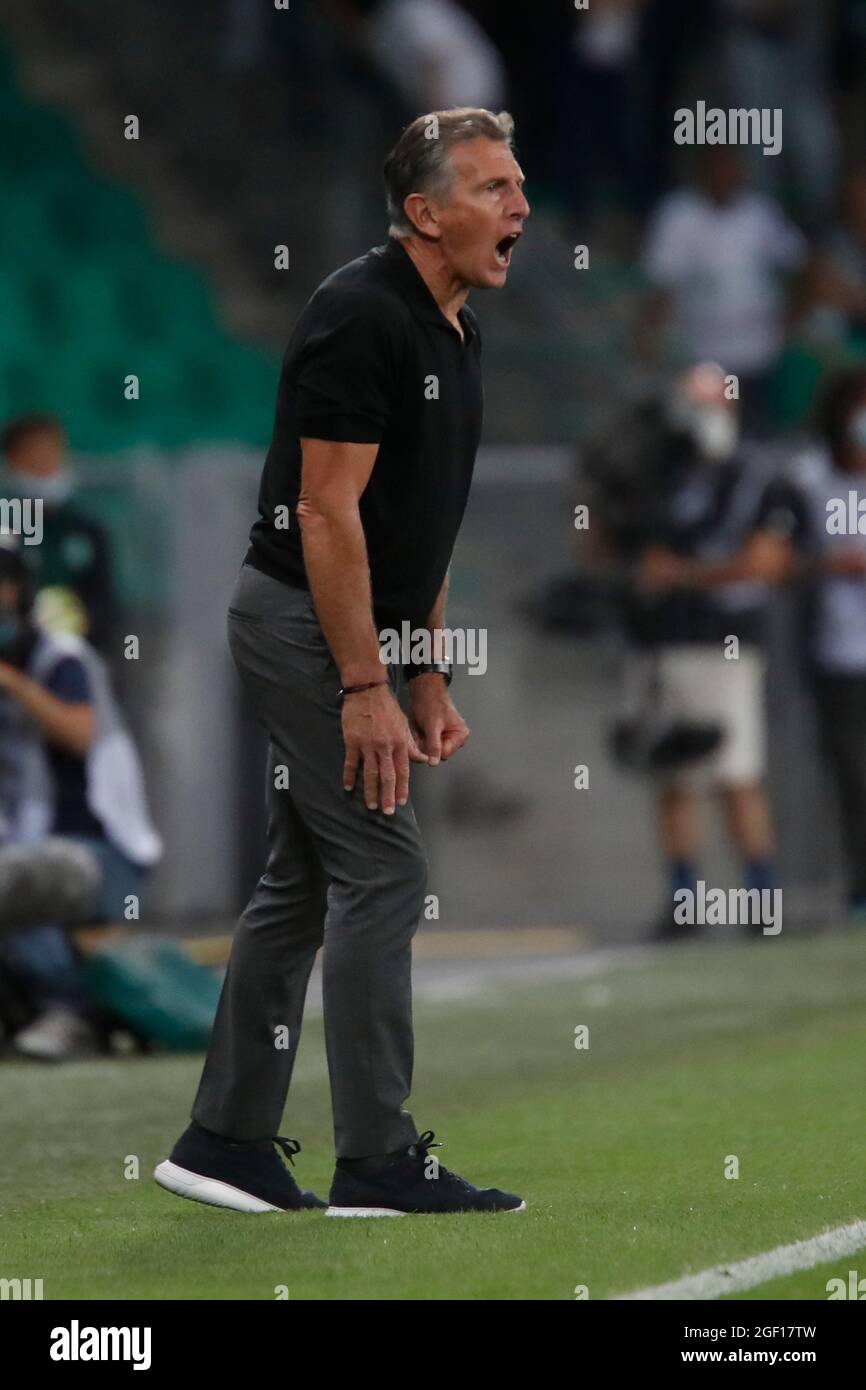 Claude PUEL coach of Saint Etienne during the French championship Ligue 1 football match between AS Saint-Etienne and LOSC Lille on August 21, 2021 at Geoffroy-Guichard stadium in Saint-Etienne, France - Photo Romain Biard / Isports / DPPI Stock Photo